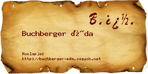 Buchberger Éda névjegykártya